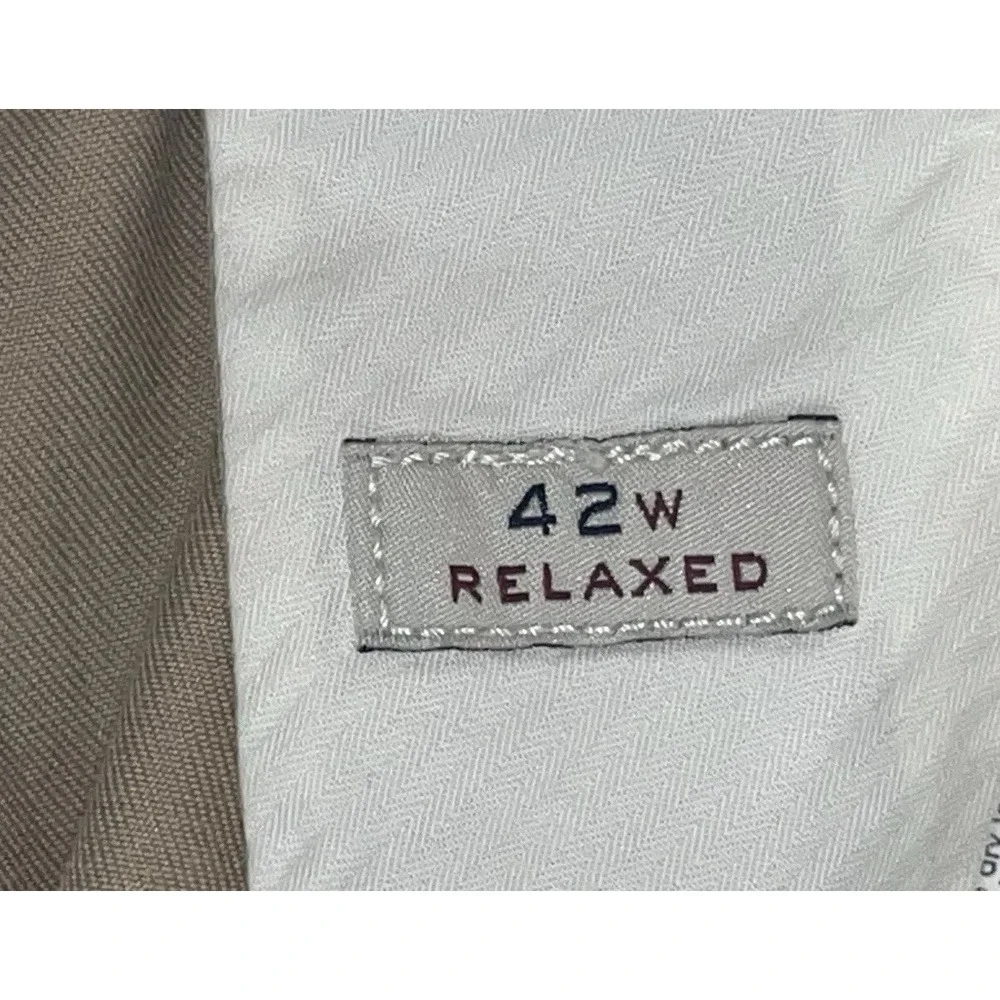 J. Crew Essential Chino Men's Pants Beige Khaki 100% Cotton Relaxed 42 W x 35 In